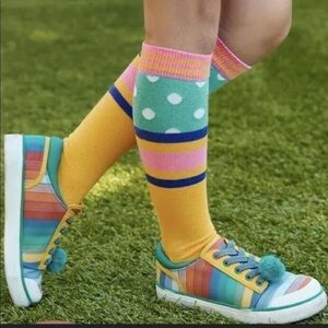 Matilda Jane Stripe Pom Pom Shoes Sz 5